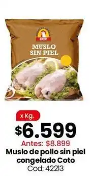 Coto Muslo de pollo sin piel congelado oferta