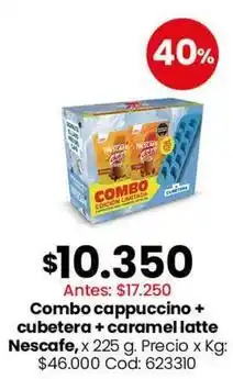 Coto Nescafé - combo cappuccino + cubetera + caramel latte oferta