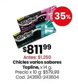 Coto Topline - chicles varios sabores oferta