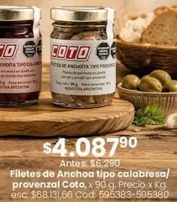 Coto Coto - filetes de anchoa tipo calabresa/ provenzal oferta