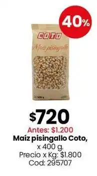 Coto Coto - maíz pisingallo oferta