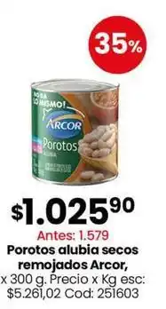 Coto Arcor - porotos alubia secos remojados oferta