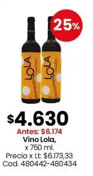 Coto Lola - vino , x 750 ml. cod. 480442-480434 oferta