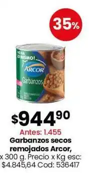 Coto Arcor - garbanzos secos remojados oferta