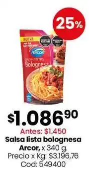 Coto Arcor - salsa lista tipo bolognesa oferta
