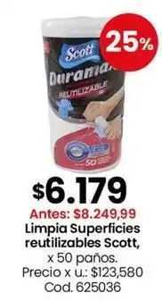 Coto Scott - limpia superficies reutilizables, x 50 paños. cod. 625036 oferta
