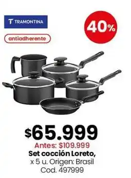 Coto Tramontina - set cocción loreto, x 5 u oferta