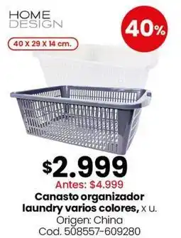 Coto Origen - canasto organizador laundry varios colores oferta