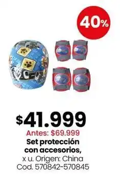 Coto Origen - set protección con accesorios, x u. : china cod. 570842-570845 oferta