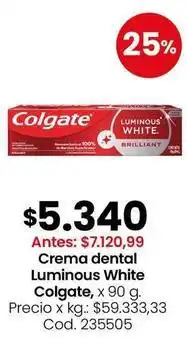 Coto Colgate - crema dental luminous white oferta