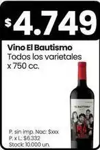Changomas El bautismo - vino oferta