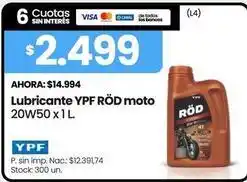 Changomas Lubricante moto 20w50 x 1 l oferta