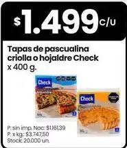 Changomas Tapas de pascualina criolla o hojaldre oferta