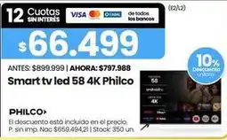 Changomas Philco - smart tv led 58 4k oferta