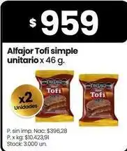 Changomas Tofi - alfajor simple unitario oferta