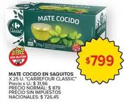 Carrefour Market Carrefour - mate cocido en saquitos oferta