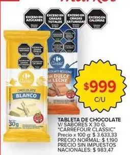 Carrefour Market Tableta de chocolate oferta