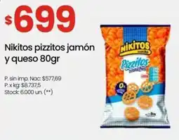 Punto Mayorista Nikitos pizzitos jamón y queso oferta