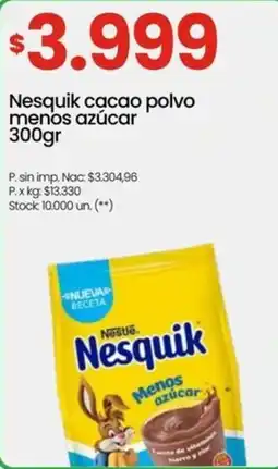 Punto Mayorista Nesquik cacao polvo menos azucar oferta
