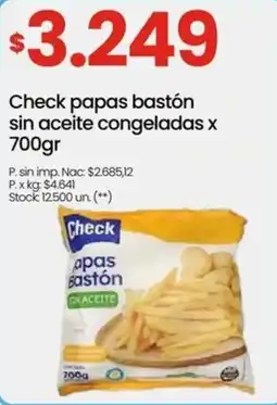 Punto Mayorista Check papas bastón sin aceite congeladas oferta