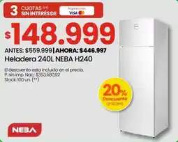 Punto Mayorista Neba heladera oferta