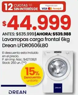 Punto Mayorista Drean lavarropas carga frontal oferta