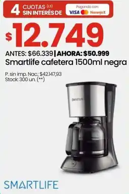 Punto Mayorista Smartlife cafetera negra oferta