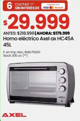 Punto Mayorista Axel horno eléctrico oferta