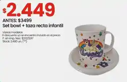 Punto Mayorista Set bowl + taza recta infantil oferta