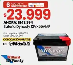 Punto Mayorista Willard batería dynasty 12vx55amp oferta