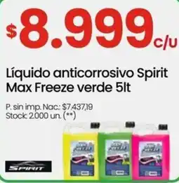 Punto Mayorista Spirit líquido anticorrosivo max freeze verde oferta