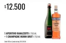 Supermercados Tadicor Aperitivo ramazzotti + champagne mumm brut oferta