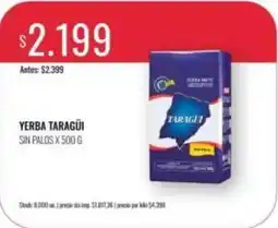 Supermercados Tadicor Yerba taragüi sin palos oferta