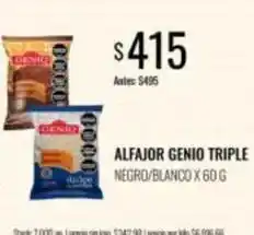 Supermercados Tadicor Alfajor genio triple oferta