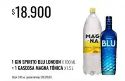 Supermercados Tadicor Spirito - gin spirito blu london + gaseosa magna tónica oferta
