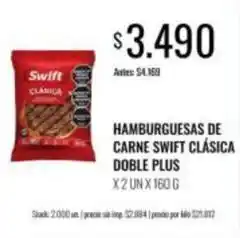Supermercados Tadicor Swift - hamburguesas de carne clásica doble plus oferta