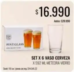 Supermercados Tadicor Set x 6 vaso cerveza oferta