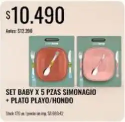 Supermercados Tadicor Set baby x 5 pzas + plato playo/hondo oferta