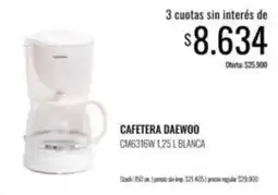 Supermercados Tadicor Daewoo - cafetera cm6316w 1.25 l blanca oferta