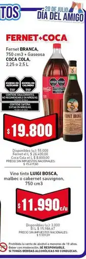 Cooperativa Obrera Coca cola - fernet+coca oferta