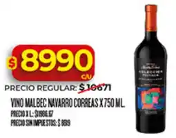 Supermercados DIA Navarro correas vino malbec oferta