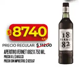 Supermercados DIA 1882 fernet aperitivo oferta