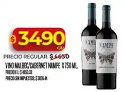 Supermercados DIA Nampe vino malbec/cabernet oferta