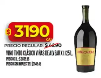 Supermercados DIA Viñas de alvear vino tinto clásico oferta
