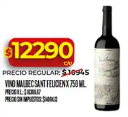 Supermercados DIA Sant felicien vino malbec oferta