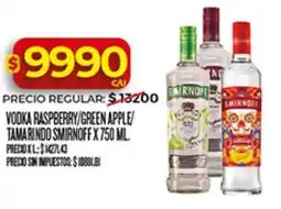 Supermercados DIA Smirnoff tamarindo vodka raspberry/green apple oferta