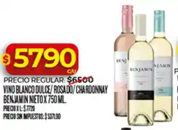 Supermercados DIA Benjamin nieto vino blanco dulce/rosado/chardonnay oferta
