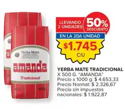 Carrefour Amanda yerba mate tradicional oferta