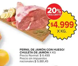 Carrefour Pernil de jamón con hueso/chuleta de jamón oferta