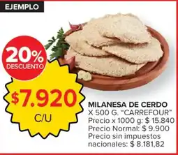 Carrefour Carrefour milanesa de cerdo oferta